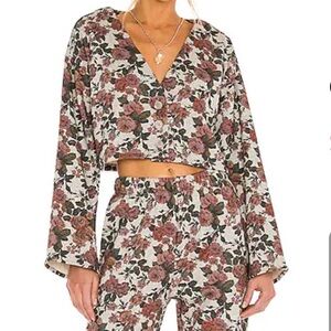 Lovers + Friends Floral Print Set in Pink and Green